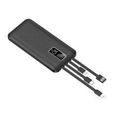 Повербанк з вбудованими кабелями Intelligence 4в1, 20000 mAh
