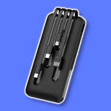 Повербанк з вбудованими кабелями Intelligence 4в1, 20000 mAh