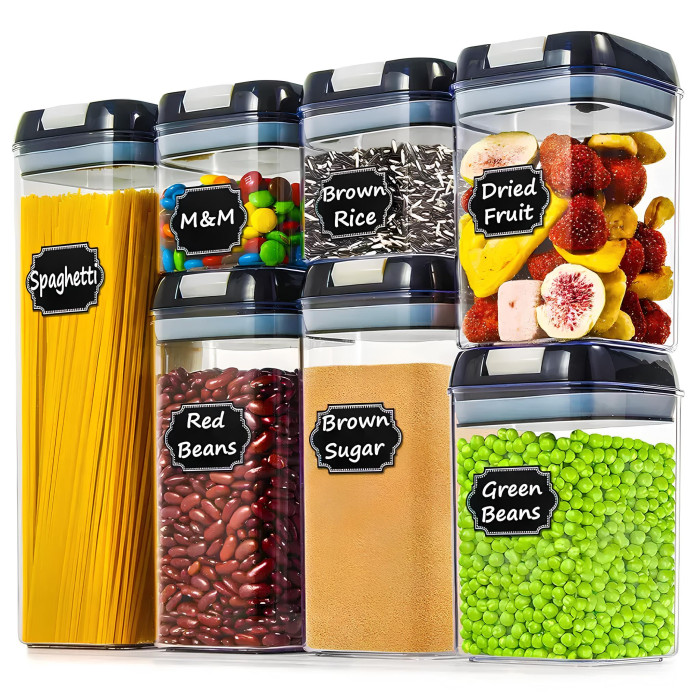 Набір контейнерів для сипучих і спецій 7 шт. органайзер FOOD Storage Container Set Набір контейнерів для сипучих і спецій 7 шт. органайзер FOOD Storage Container Set