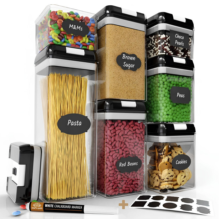 Набір контейнерів для сипучих і спецій 7 шт. органайзер FOOD Storage Container Set Набір контейнерів для сипучих і спецій 7 шт. органайзер FOOD Storage Container Set
