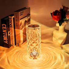 Настільна сенсорна лампа кришталева троянда RGB USB Crystal Lamp