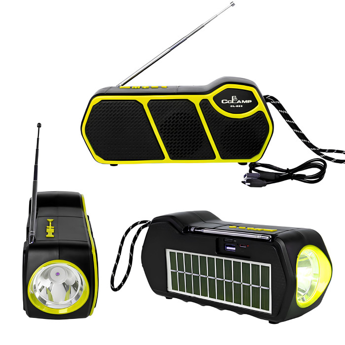 Радіоприймач 3в1 CL-823, з сонячною панеллю, ліхтарем, МР3-плеєром, Bluetooth, PowerBank, TF та FM,SW,AM Радіоприймач 3в1 CL-823, з сонячною панеллю, ліхтарем, МР3-плеєром, Bluetooth, PowerBank, TF та FM,SW,AM