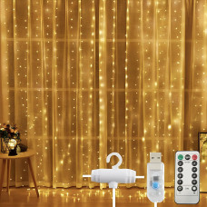 Світлодіодна гірлянда "Штора" 3х3м 300 Led з крючками, USB та пультом