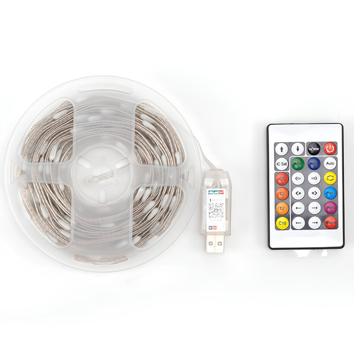 Світлодіодна RGB стрічка 10 м з пультом та Bluetooth на USВ водонепроникна 