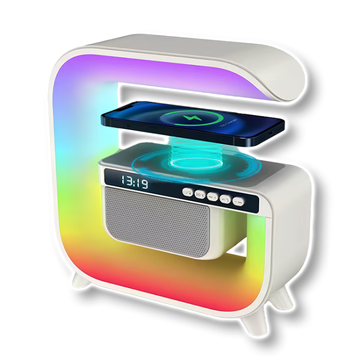 Нічник світильник RGB акумуляторний з бездротовою зарядкою і Bluetooth колонкою G3