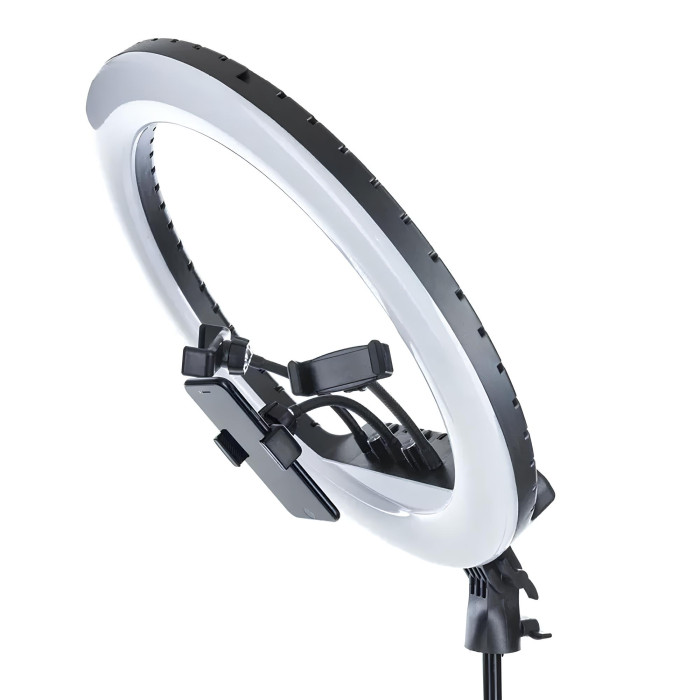 Кільцева LED лампа RL-18 пульт з трьома кріпленнями для телефону і пультом управління 45 см (без штатива) Кільцева LED лампа RL-18 пульт з трьома кріпленнями для телефону і пультом управління 45 см (без штатива)