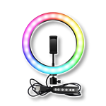 Кільцева LED лампа RGB MJ26 з кріпленням для телефону і пультом управління 26 см (без штатива)