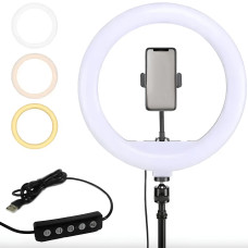 Кільцева LED лампа QX 260 з кріпленням для телефону USB 26 cм (без штатива)