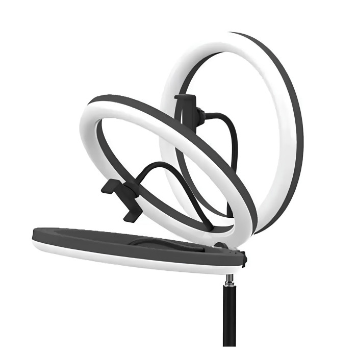 Кільцева LED лампа QX 260 з кріпленням для телефону USB 26 cм (без штатива) Кільцева LED лампа QX 260 з кріпленням для телефону USB 26 cм (без штатива)