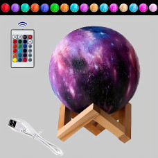 Настільний RGB світильник нічник "Місяць" 3D Moon Night 15 см