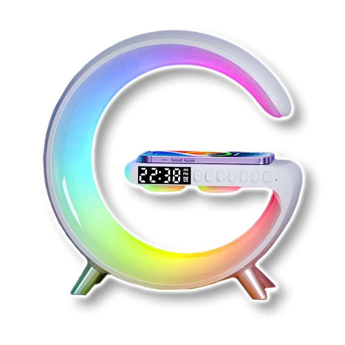 Лампа-нічник RGB настільна з акумулятором, бездротовою зарядкою та Bluetooth колонка Light Sound Machine G11