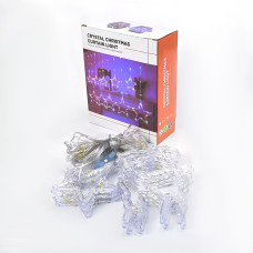 Гірлянда-штора LED "Зірки+сніжинка, ялинка, місяць, олень" 8 режимів, 3x0,8 м теплий колір USB