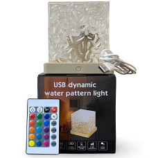 Нічник проектор настільний з ефектом водяної хвилі RGB з пультом Dynamic Water Pattern Light  