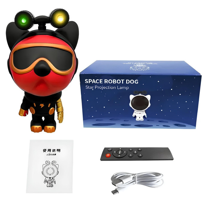 Проектор-нічник зоряного неба "Космічний собака" USB з пультом Spase Dog Galaxy Star Light   