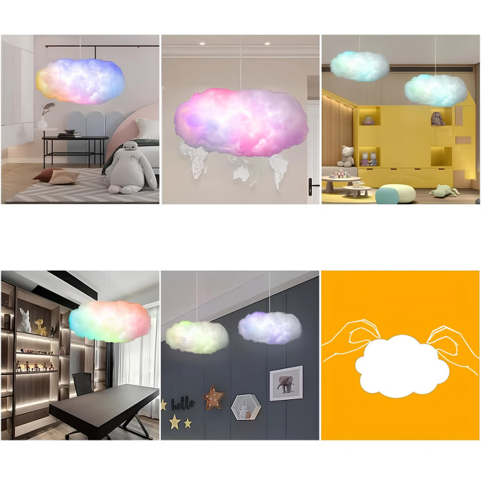 Підвісний 3D LED світильник-нічник "Хмара" з пультом Підвісний 3D LED світильник-нічник "Хмара" з пультом