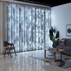 Світлодіодна гірлянда "Штора" 3х6м 600 Led з крючками, USB та пультом