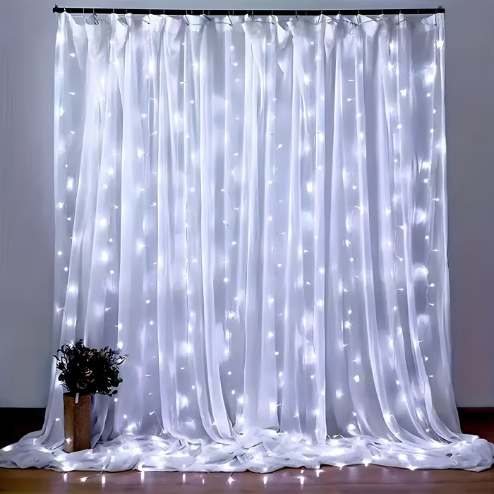 Світлодіодна гірлянда "Штора" 3х6м 600 Led з крючками, USB та пультом