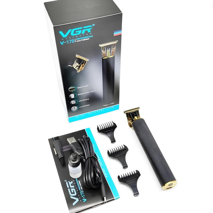 Професійний тример для стрижки волосся та бороди з 3-ма насадками USB VGR V-179 Професійний тример для стрижки волосся та бороди з 3-ма насадками USB VGR V-179
