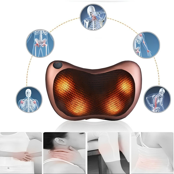 Електрична багатофункціональна подушка масажер для дому та машини Massage Pillow Електрична багатофункціональна подушка масажер для дому та машини Massage Pillow