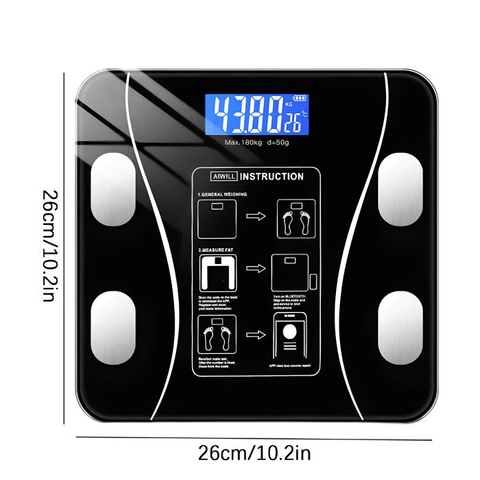 Розумні фітнес смарт-ваги підлогові з Bluetooth і додатком до 180 кг Розумні фітнес смарт-ваги підлогові з Bluetooth і додатком до 180 кг