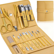 Манікюрний набір 16 предметів жовтий чохол Manicure Set