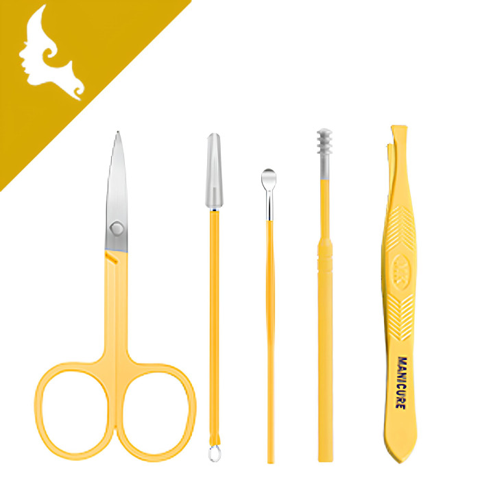 Манікюрний набір 16 предметів жовтий чохол Manicure Set Манікюрний набір 16 предметів жовтий чохол Manicure Set