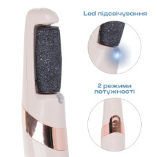Електрична роликова пилка пемза для п'ят на акумуляторі з двома насадками Flawless