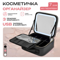 Косметичка-чемоданчик для макіяжу з дзеркалом і світлодіодним підсвічуванням LumiBox